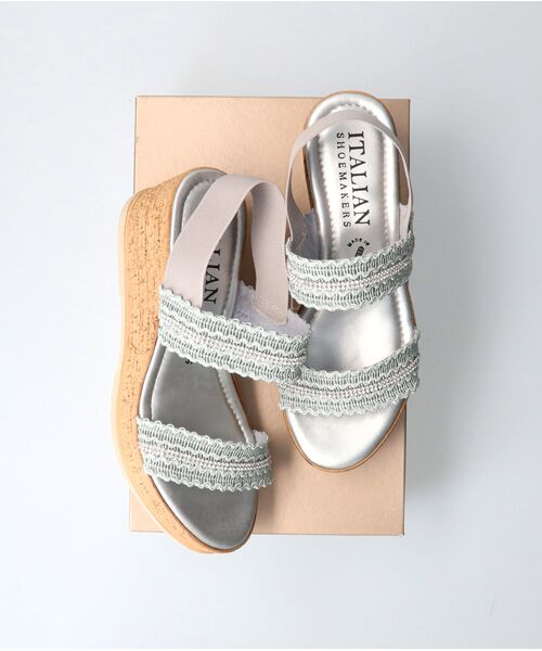 INTER-CHAUSSURES / インター ショシュール サンダル | 【ITALIAN SHOEMAKERS】ラインストーンリボン厚底サンダル-(92509T) | 詳細21