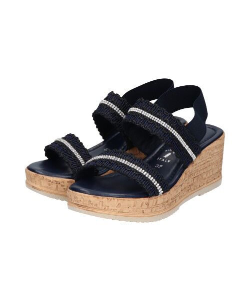 INTER-CHAUSSURES / インター ショシュール サンダル | 【ITALIAN SHOEMAKERS】ラインストーンリボン厚底サンダル-(92509T) | 詳細23