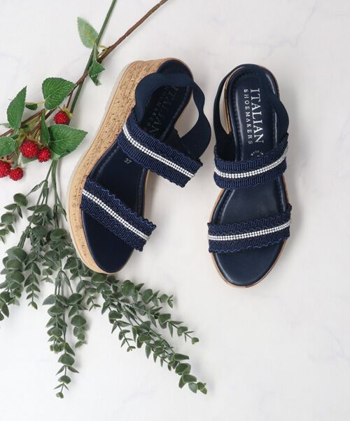 INTER-CHAUSSURES / インター ショシュール サンダル | 【ITALIAN SHOEMAKERS】ラインストーンリボン厚底サンダル-(92509T) | 詳細29