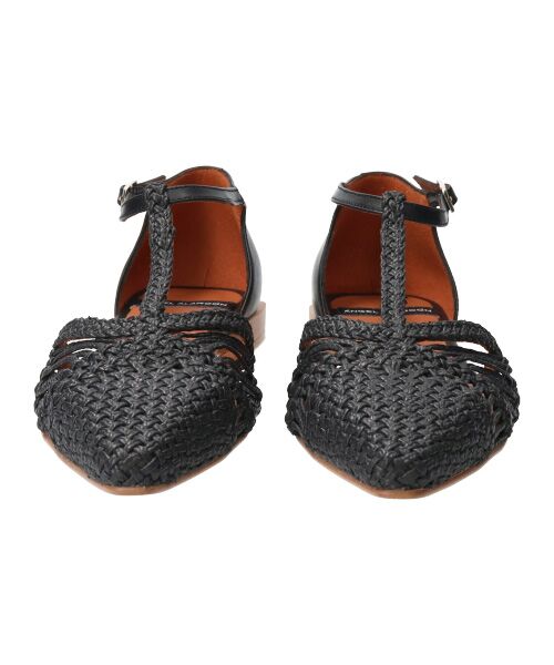 INTER-CHAUSSURES / インター ショシュール フラットシューズ | 【ANGEL ALARCON】ウーブンTストラップポインテッドパンプス-(D1400D) | 詳細1