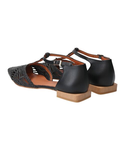 INTER-CHAUSSURES / インター ショシュール フラットシューズ | 【ANGEL ALARCON】ウーブンTストラップポインテッドパンプス-(D1400D) | 詳細3