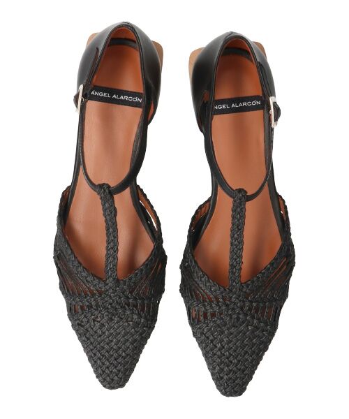 INTER-CHAUSSURES / インター ショシュール フラットシューズ | 【ANGEL ALARCON】ウーブンTストラップポインテッドパンプス-(D1400D) | 詳細5