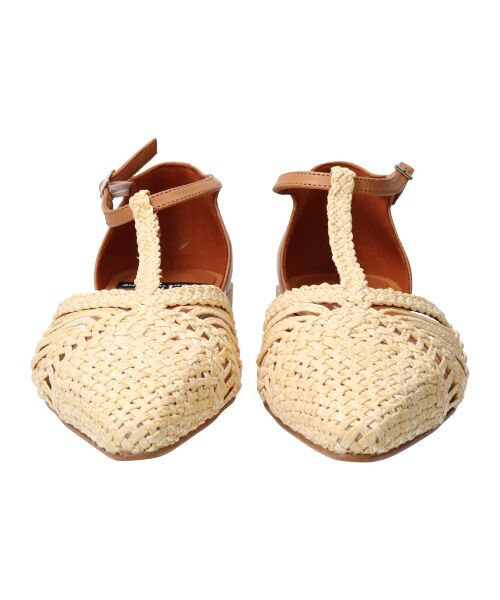 INTER-CHAUSSURES / インター ショシュール フラットシューズ | 【ANGEL ALARCON】ウーブンTストラップポインテッドパンプス-(D1400D) | 詳細7