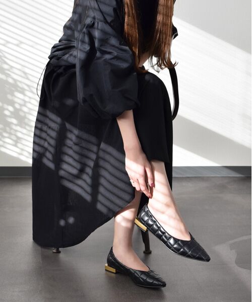 INTER-CHAUSSURES / インター ショシュール フラットシューズ | 【ANGEL ALARCON】ポインテッドトウキルティングパンプス-(D1503D) | 詳細10