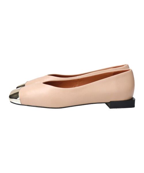 INTER-CHAUSSURES / インター ショシュール フラットシューズ | 【ANGEL ALARCON】スクエアトウトウキャップパンプス-(D1505D)（ライトベージュ）
