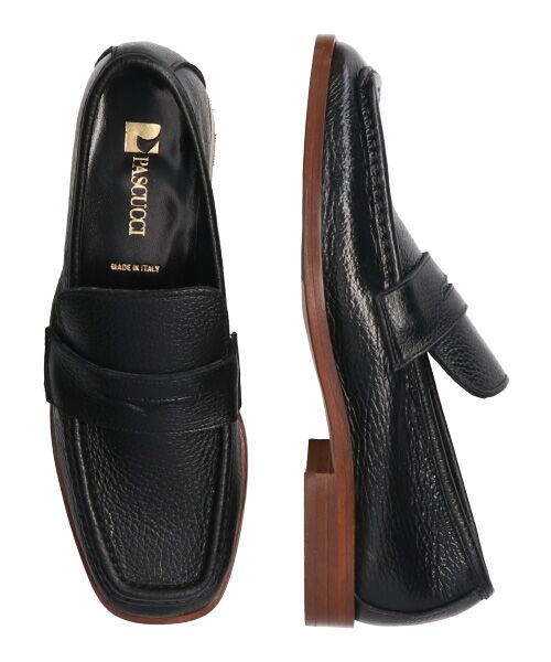 セール】 【PASCUCCI】スクエアトウソフトレザーローファー