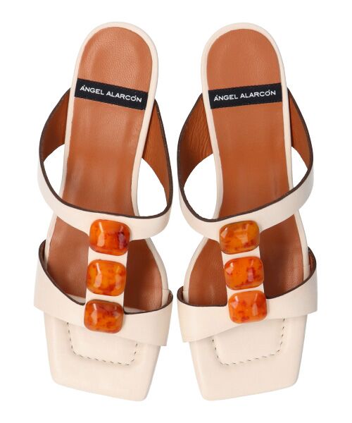 INTER-CHAUSSURES / インター ショシュール サンダル | 【ANGEL ALARCON】スクエアトウ３連ストーンサンダル-(D2009D) | 詳細13
