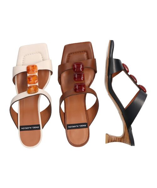 INTER-CHAUSSURES / インター ショシュール サンダル | 【ANGEL ALARCON】スクエアトウ３連ストーンサンダル-(D2009D) | 詳細23