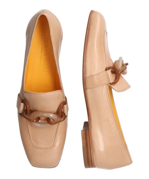 INTER-CHAUSSURES/インター ショシュール 【Mara Bini】スクエアトウプラチェーンローファー-(E1601E) ベージュ 35 INTER-CHAUSSURES/インター ショシュール 【Mara Bini】スクエアトウプラチェーンローファー-(E1601E) ベージュ 35
