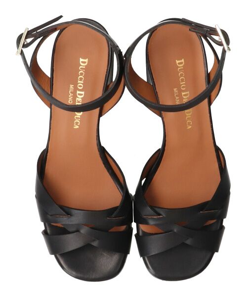 INTER-CHAUSSURES/インター ショシュール 【DUCCIO DEL DUCA】ラウンドトウアンクルストラップサンダル-(E2005E) ブラック 36 INTER-CHAUSSURES/インター ショシュール 【DUCCIO DEL DUCA】ラウンドトウアンクルストラップサンダル-(E2005E) ブラック 36