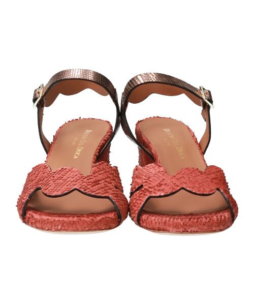 INTER-CHAUSSURES / インター ショシュール サンダル | 【DUCCIO DEL DUCA】異素材コンビチャンキーヒールサンダル-(E2006E) | 詳細1