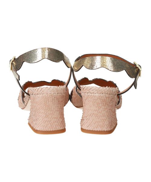 INTER-CHAUSSURES / インター ショシュール サンダル | 【DUCCIO DEL DUCA】異素材コンビチャンキーヒールサンダル-(E2006E) | 詳細13