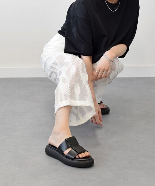 INTER-CHAUSSURES / インター ショシュール サンダル | 【VAGABOND】厚底レザースライドサンダル-(E2100E) | 詳細8