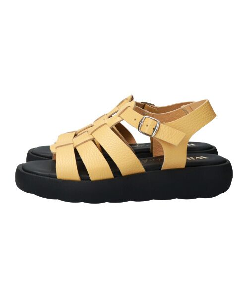 INTER-CHAUSSURES/インター ショシュール 【Wikers】ソフトスクエアトウ厚底グルカサンダル-(E2113E) イエロー 36