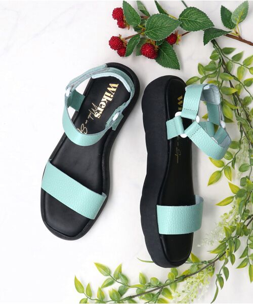 INTER-CHAUSSURES/インター ショシュール 【Wikers】ソフトスクエアトウ厚底サンダル-(E2119E) ライトブルー 38 INTER-CHAUSSURES/インター ショシュール 【Wikers】ソフトスクエアトウ厚底サンダル-(E2119E) ライトブルー 38