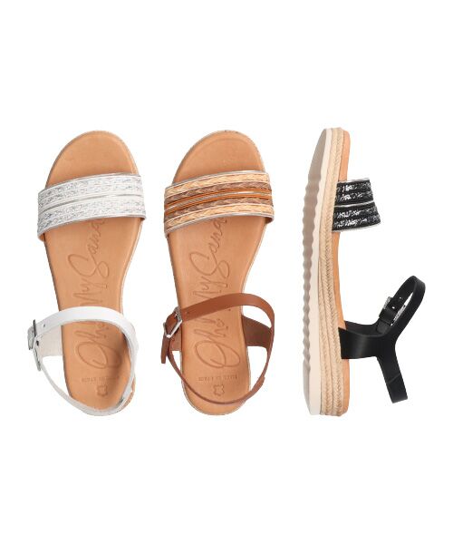 INTER-CHAUSSURES / インター ショシュール サンダル | 【Oh my Sandals】異素材コンビアンクルストラップサンダル-(E2507E) | 詳細22