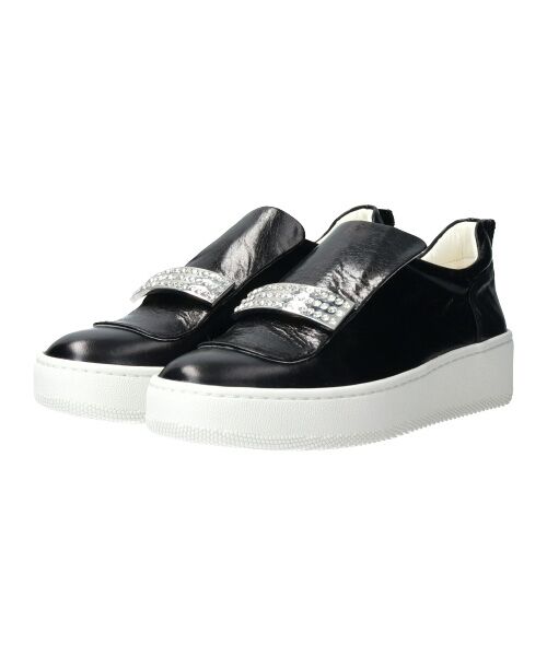 INTER-CHAUSSURES / インター ショシュール スニーカー | 【INTER-CHAUSSURES】ビジューバックルレザースリッポン-(E5029E) | 詳細2