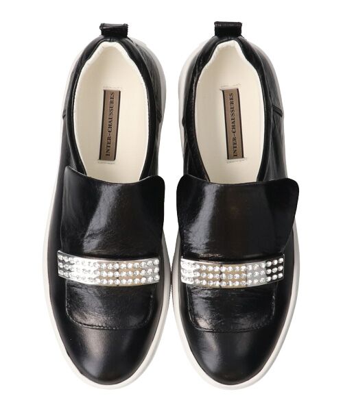 INTER-CHAUSSURES / インター ショシュール スニーカー | 【INTER-CHAUSSURES】ビジューバックルレザースリッポン-(E5029E) | 詳細6