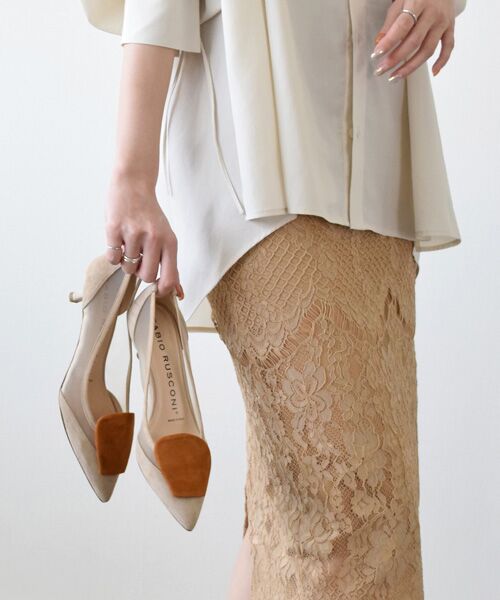 INTER-CHAUSSURES/インター ショシュール 【FABIO RUSCONI】ポインテッドトウチュールパンプス-(F1005F) ベージュスウェード 38 INTER-CHAUSSURES/インター ショシュール 【FABIO RUSCONI】ポインテッドトウチュールパンプス-(F1005F) ベージュスウェード 38
