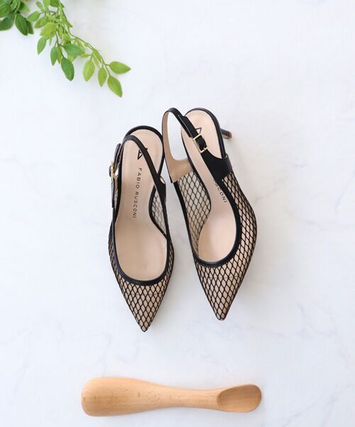 INTER-CHAUSSURES / インター ショシュール パンプス | 【FABIO RUSCONI】チュールネットレイヤードバックバンド-(F1302F) | 詳細8