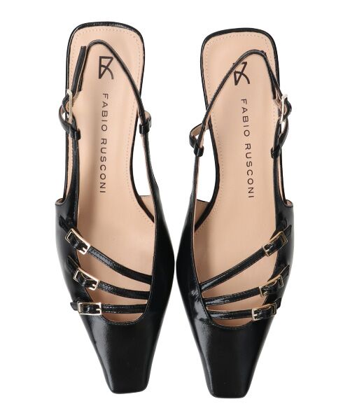 INTER-CHAUSSURES / インター ショシュール パンプス | 【FABIO RUSCONI】スクエアトウベルテッドバックバンド-(F1322F) | 詳細5