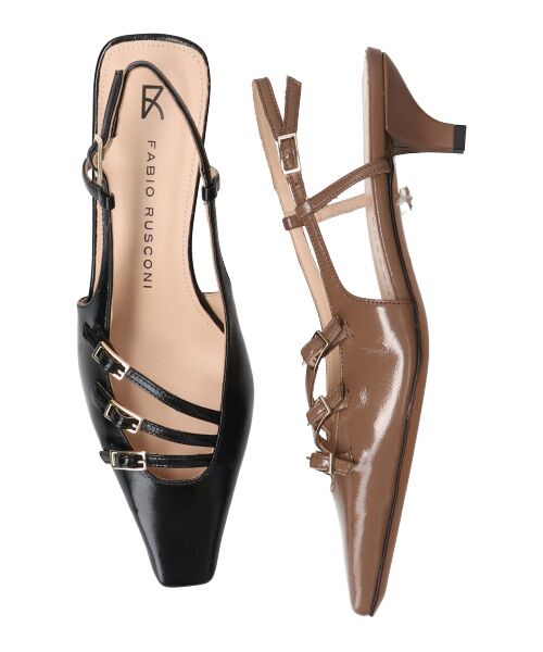 INTER-CHAUSSURES / インター ショシュール パンプス | 【FABIO RUSCONI】スクエアトウベルテッドバックバンド-(F1322F) | 詳細14