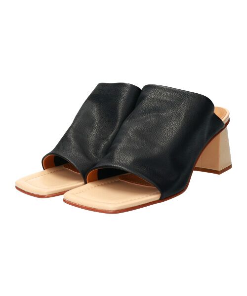 INTER-CHAUSSURES / インター ショシュール サンダル | 【FABIO RUSCONI】スクエアトウソフトレザーミュールサンダル-(F2006F) | 詳細2