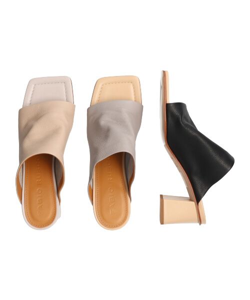 INTER-CHAUSSURES / インター ショシュール サンダル | 【FABIO RUSCONI】スクエアトウソフトレザーミュールサンダル-(F2006F) | 詳細9