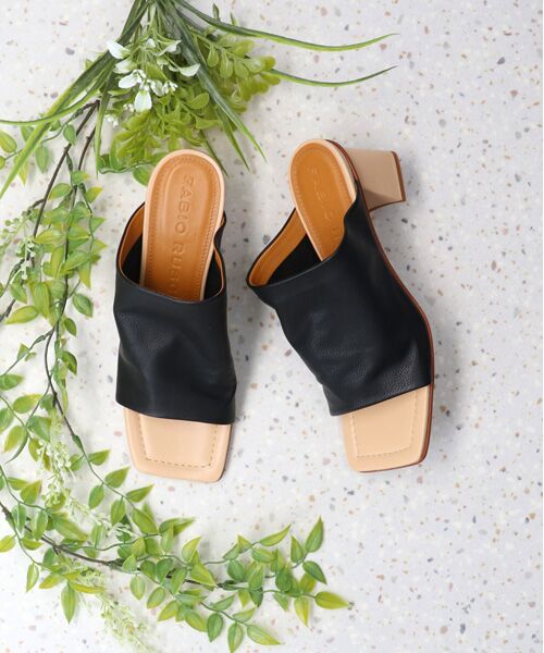 INTER-CHAUSSURES / インター ショシュール サンダル | 【FABIO RUSCONI】スクエアトウソフトレザーミュールサンダル-(F2006F) | 詳細10