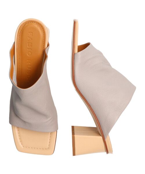 INTER-CHAUSSURES / インター ショシュール サンダル | 【FABIO RUSCONI】スクエアトウソフトレザーミュールサンダル-(F2006F) | 詳細18