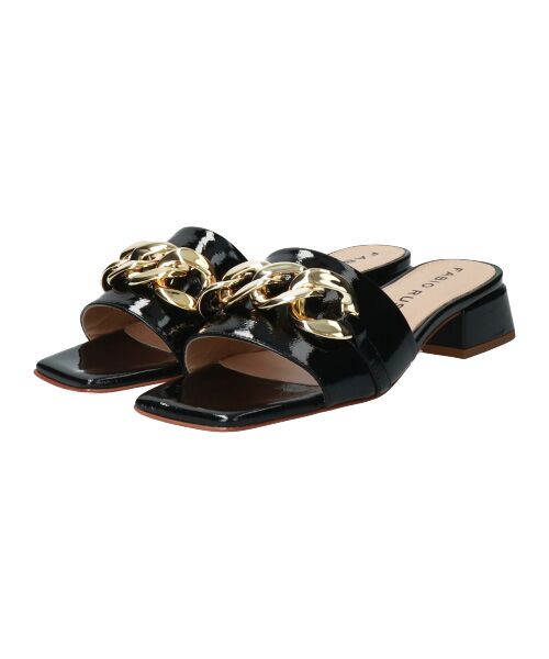 INTER-CHAUSSURES / インター ショシュール サンダル | 【FABIO RUSCONI】スクエアトウチェーンミュールサンダル-(F2011F) | 詳細2