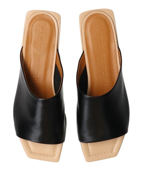INTER-CHAUSSURES / インター ショシュール サンダル | 【FABIO RUSCONI】スクエアトウカバードローヒールサンダル-(F2203F) | 詳細6