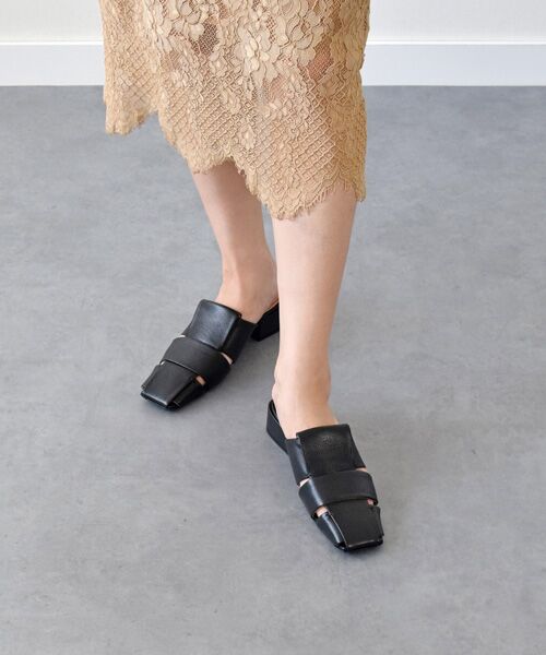 INTER-CHAUSSURES / インター ショシュール サンダル | 【FABIO RUSCONI】スクエアトウグルカミュールサンダル-(F2301F) | 詳細9