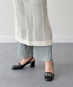 INTER-CHAUSSURES / インター ショシュール パンプス | 【INTER-CHAUSSURES】チェーンキルトバックバンドパンプス-(I1300N)