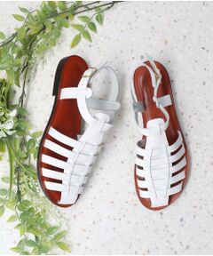 INTER-CHAUSSURES / インター ショシュール サンダル | 【CORSO ROMA、 9】レザーグルカフラットサンダル-(W2001W)