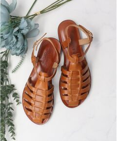 INTER-CHAUSSURES / インター ショシュール サンダル | 【CORSO ROMA、 9】レザーグルカフラットサンダル-(W2001W)