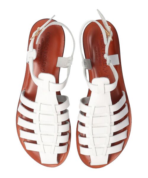 INTER-CHAUSSURES / インター ショシュール サンダル | 【CORSO ROMA、 9】レザーグルカフラットサンダル-(W2001W) | 詳細5