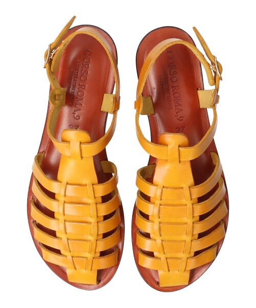 INTER-CHAUSSURES / インター ショシュール サンダル | 【CORSO ROMA、 9】レザーグルカフラットサンダル-(W2001W) | 詳細22