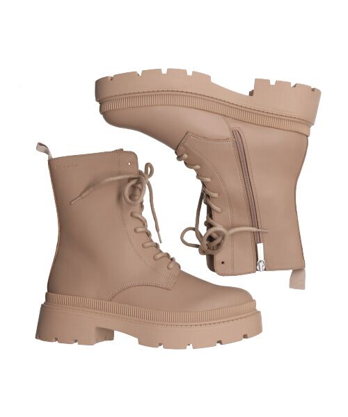 INTER-CHAUSSURES/インター ショシュール 【TAMARIS】ボリュームソールレースアップブーツ ベージュ 36 INTER-CHAUSSURES/インター ショシュール 【TAMARIS】ボリュームソールレースアップブーツ ベージュ 36