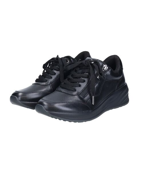 INTER-CHAUSSURES/インター ショシュール 【TAMARIS】ファスナー付き5cmヒールスニーカー ブラック 37 INTER-CHAUSSURES/インター ショシュール 【TAMARIS】ファスナー付き5cmヒールスニーカー ブラック 37