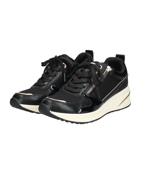 INTER-CHAUSSURES/インター ショシュール 【TAMARIS】サイドジップヒールアップスニーカー ブラックコンビ 39 INTER-CHAUSSURES/インター ショシュール 【TAMARIS】サイドジップヒールアップスニーカー ブラックコンビ 39