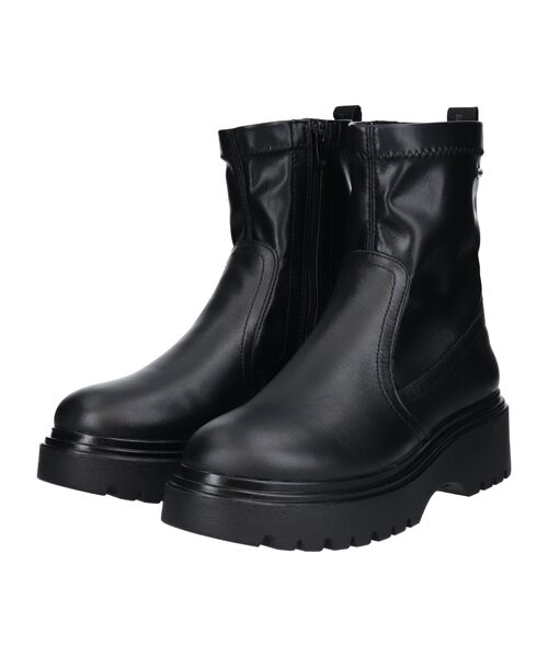 INTER-CHAUSSURES/インター ショシュール 【bussola】晴雨兼用ストレッチショートブーツ ブラック 37 INTER-CHAUSSURES/インター ショシュール 【bussola】晴雨兼用ストレッチショートブーツ ブラック 37