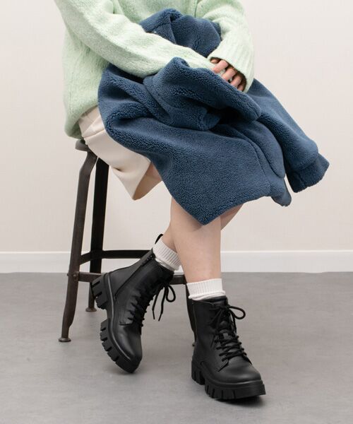 INTER-CHAUSSURES / インター ショシュール レインシューズ | 【bussola】晴雨兼用厚底レースアップショートブーツ | 詳細11