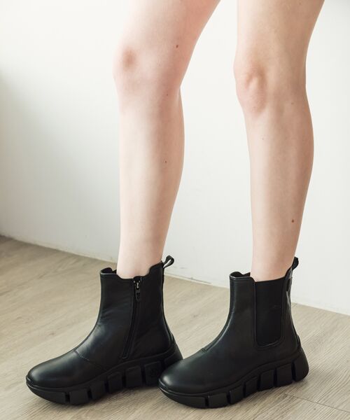 INTER-CHAUSSURES / インター ショシュール レインシューズ | 【bussola】晴雨兼用厚底インサイドジップショートブーツ | 詳細10