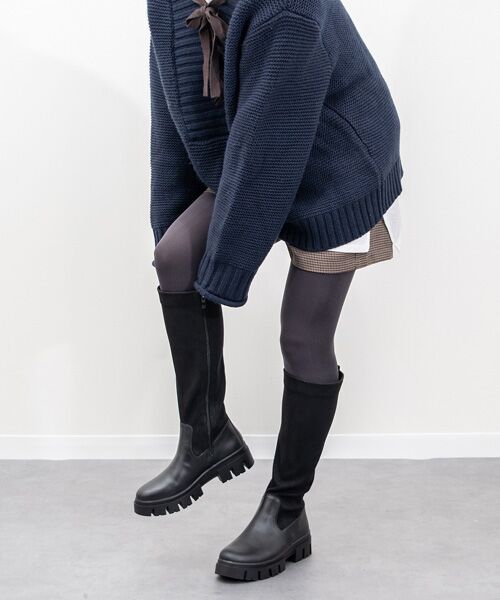 INTER-CHAUSSURES / インター ショシュール レインシューズ | 【bussola】晴雨兼用素材コンビロングブーツ | 詳細9