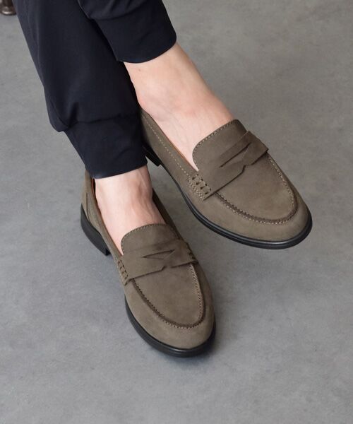 INTER-CHAUSSURES/インター ショシュール 【bussola】撥水フラットローファー オークヌバック 39 INTER-CHAUSSURES/インター ショシュール 【bussola】撥水フラットローファー オークヌバック 39