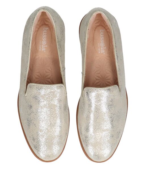 INTER-CHAUSSURES/インター ショシュール 【bussola】撥水フラットスリッポンシューズ シルバー 37 INTER-CHAUSSURES/インター ショシュール 【bussola】撥水フラットスリッポンシューズ シルバー 37
