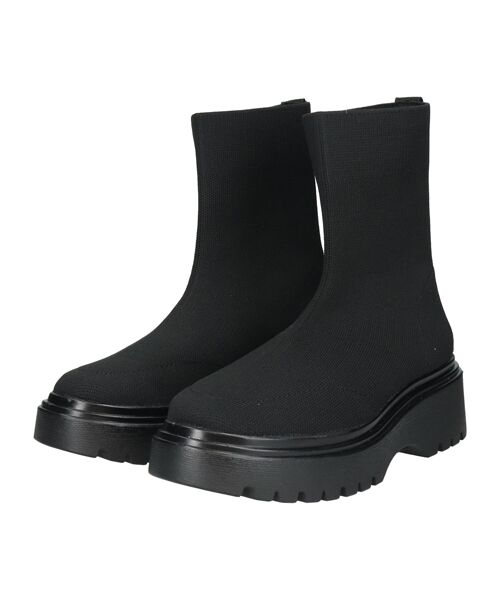 INTER-CHAUSSURES / インター ショシュール ブーツ（ショート丈） | 【bussola】ボリュームソールニットショートブーツ | 詳細1