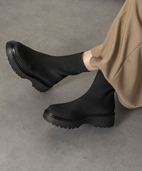 INTER-CHAUSSURES / インター ショシュール ブーツ（ショート丈） | 【bussola】ボリュームソールニットショートブーツ | 詳細8