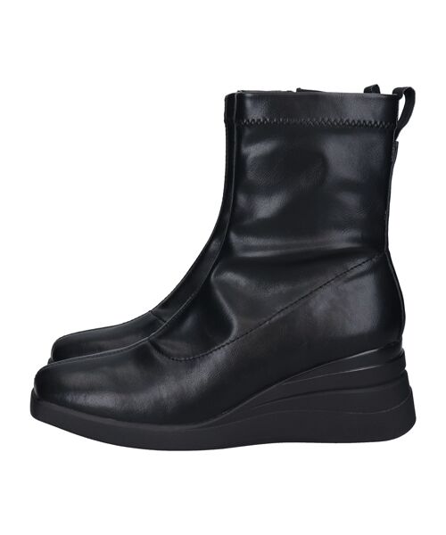 INTER-CHAUSSURES / インター ショシュール ブーツ（ショート丈） | 【bussola】撥水スクエアトゥウェッジヒールブーツ | 詳細2